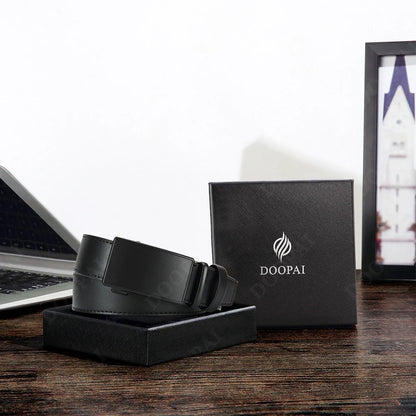 Metal Sand Surface Automatic Film Buckle, High-quality Cowhide Men's Premium Business Waist Belt/belt, Color Optional