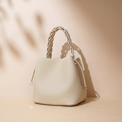 2026 New Genuine Leather Bucket Bag Summer Crossbody Shoulder Women's Tote Versatile Hobo  Handbag Spacious Casual Fashion