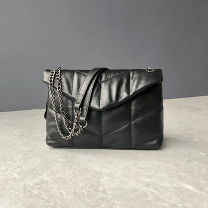 Elegant Women Chain Bag Soft Sheepskin Genuine Leather Handbag Ladies Fashion Single Shoulder Bag Designer Messenger Bag
