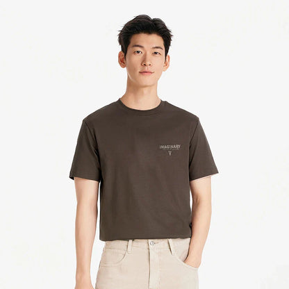 Men Tshirt Soft Print Letter Embroidered Crew Neck 2026 Summer Casual Style Comfortable Fashion Breathable All Match Top