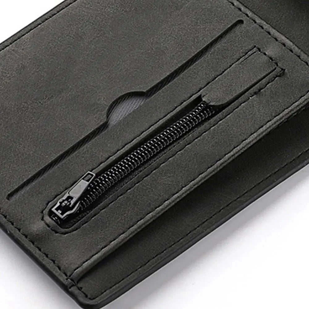 Fashion PU Leather Men Wallet Large-capacity Multi-card Slot Card Bag Folding Money Bag Lightweight Short Skin Short Purse