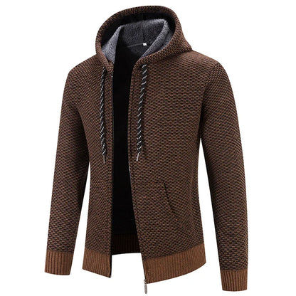 Male Knitted Casual Jackets with Hood Men's Sweater Coat Y2K Hoodies Korean Streetwear Baseball Jumpers Jersey Top Clothing
