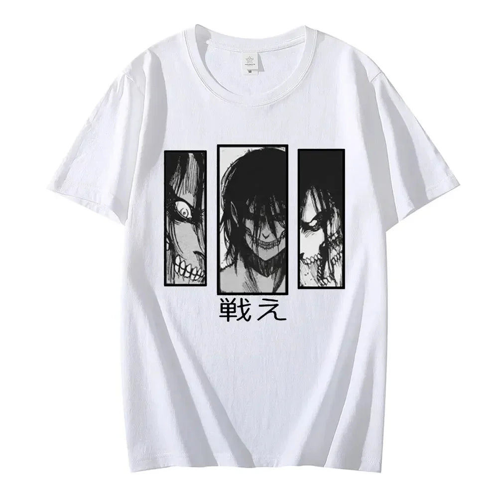 Japanese Anime Attack On Titan Graphic Print T Shirt Men Women Fashion Casual Crew Neck Short Sleeve Plus Size Unisex T Shirt