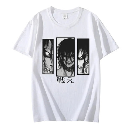 Japanese Anime Attack On Titan Graphic Print T Shirt Men Women Fashion Casual Crew Neck Short Sleeve Plus Size Unisex T Shirt