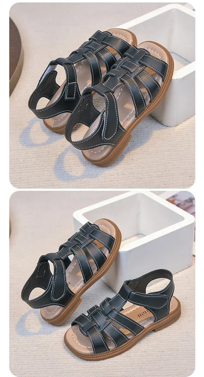 Kids Summer Sandals for Boys Girls Unisex Fashion Open Toes All Match Size 21-30 Children Beach Shoes Anti-skid Breathable Soft