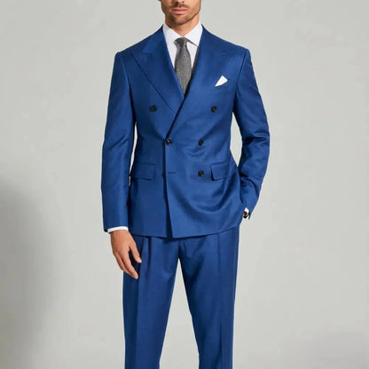 Men Double Breasted Suits 2 Pieces Slim Fit Wedding Tuxedo Premium Formal Blazer with Pants Prom Party Groom Office Wear