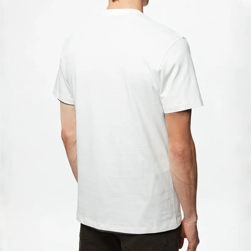 Men's Short Sleeves Pure Cotton Round Neck Letter Design Men's Short Sleeves New Fashion Commuter Versatile Men's Classic Top