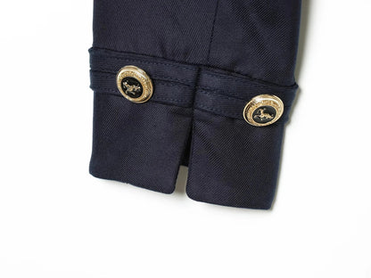 Elegant Casual Chic Women Blazer NavyBlue Buttons Stand Collar Slim Blazer Fashion 2026 Spring Summer Office Lady Blazer
