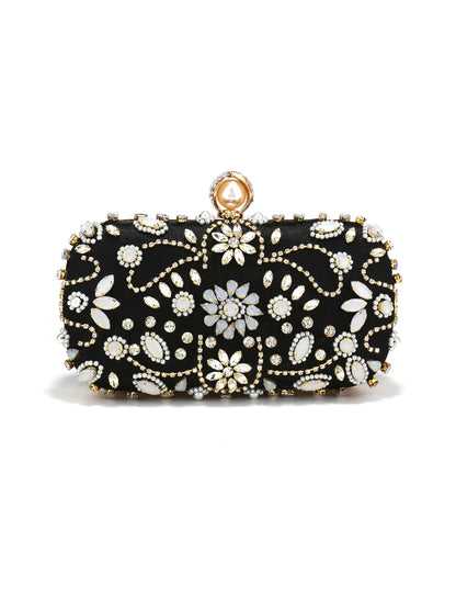Diamonds Women Party Day Clutch Pearl Beading Wedding Evening Bags With Shoulder Chain Handbags Holder