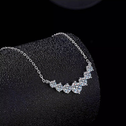 U-Smile Moissanite Necklace D VVS1 for Women D Color Sparkling Lab Diamon Luxury Necklaces 925 Sterling Silver with Certified