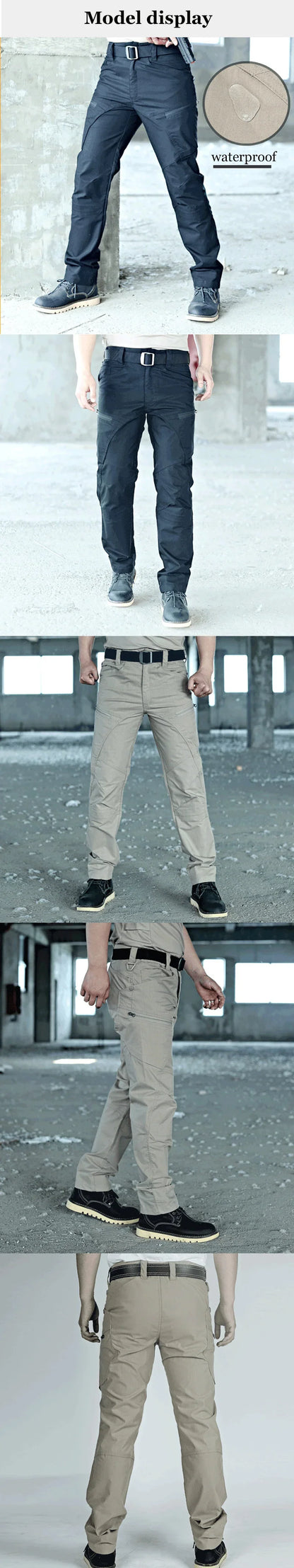 Military Tactical Casual Pants Waterproof Cargo Mens Trousers Multi-Pocket Pants Outdoor Male Hiking Wear-resisting Trousers