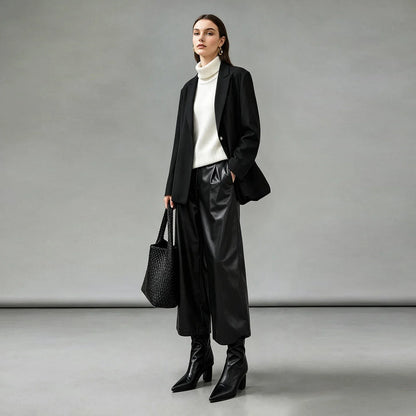 Women Blazer 2026 Autumn New Sharp Commuter Jackets Notched Lapel Metal Buttons Minimalism Women Outerwear Coats 12643012