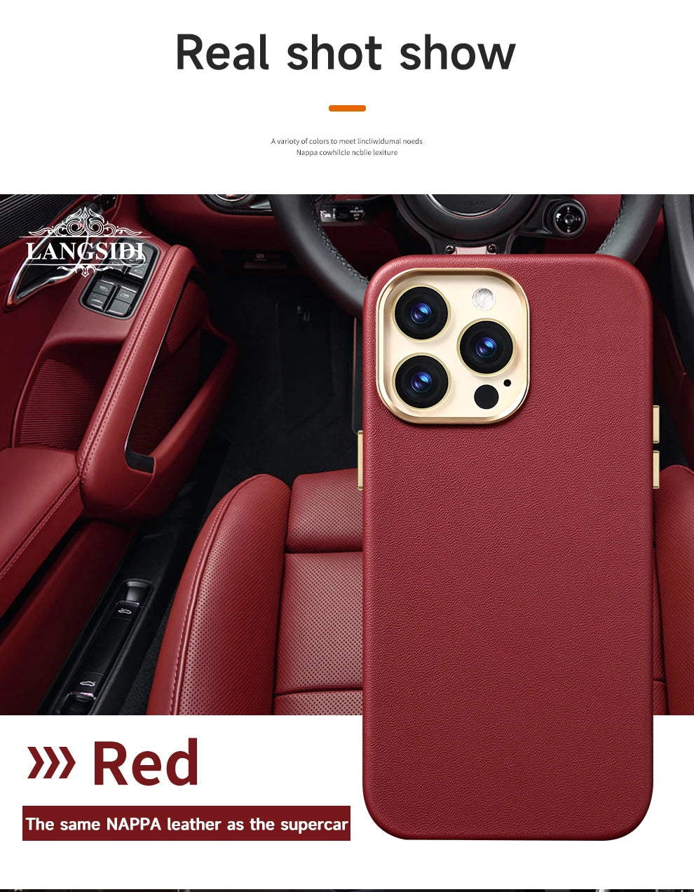 جراب هاتف جلدي أصلي مغناطيسي من LANGSIDI لهاتف iPhone 12 13 14 Pro 14 Plus 14pro شحن لاسلكي لجراب Magsafe