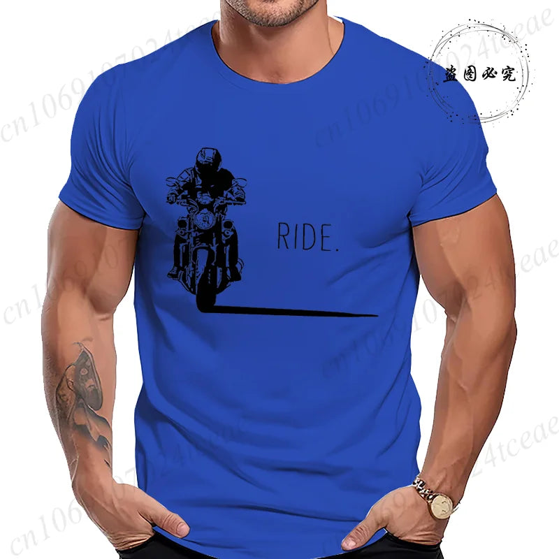 Men's Casual Motorcycle Graphic T-Shirts Man Street Summer Harajuku Tshirt Motorbike Racer Vintage Retro Bike T-Shirts Top Gift
