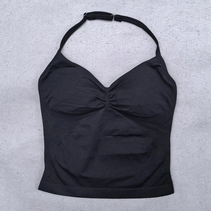 2 Pieces Yoga Set Women Backless Halter Tops High Waist Seamless Shorts Gym Suit Fitness Clothes Sportswear Workout Sets