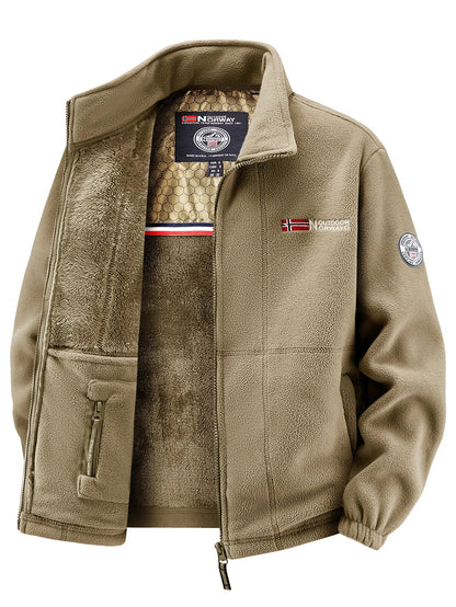 Men's Fleece Jacket, Soft and Skin-Friendly, Heat-Retaining and Wind-Resistant, Suitable for Daily Commuting, Home Leisure, Outdoor Walking, Casual Gatherings with Friends, Layering in Autumn and Winter, and Short Trips