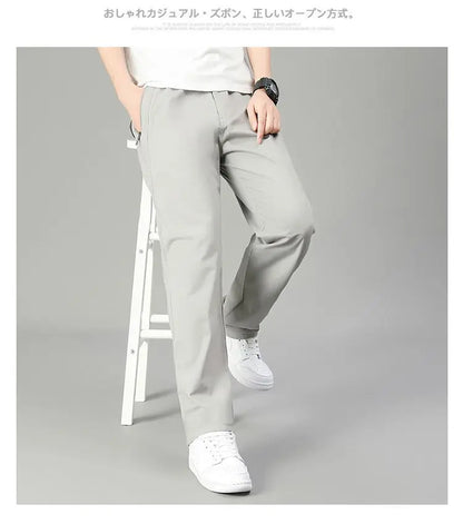 High Quality Men's Cargo Pants Elastic Waist Cotton Trousers Tacitcal Pants Spring Autumn Hiking Work Pants with Zip Pockets