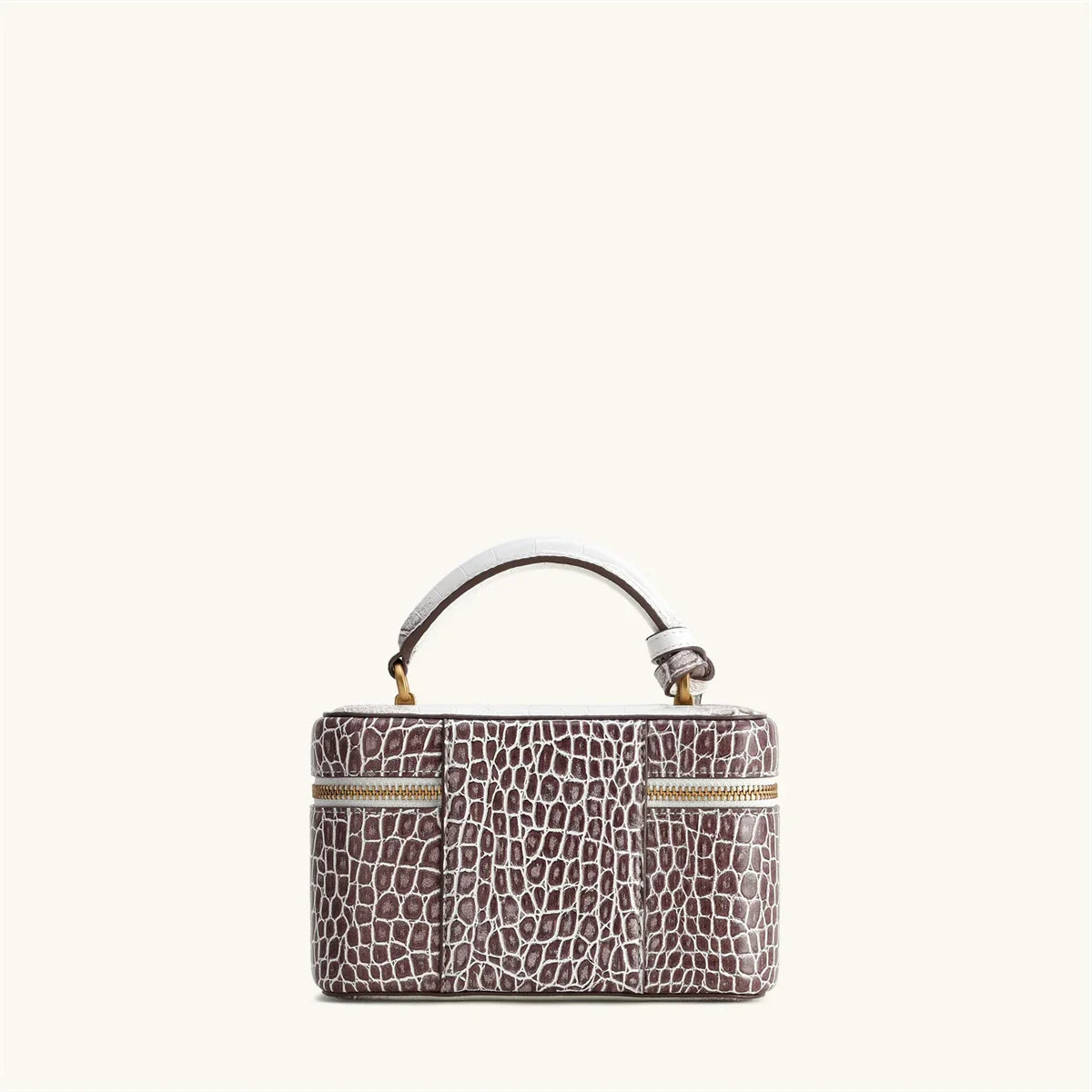 Women Shoulder Bag Crossbody Handbag Croc Embossed Small Square Box Purse French Vintage Messenger Bags Exquisite Ladies