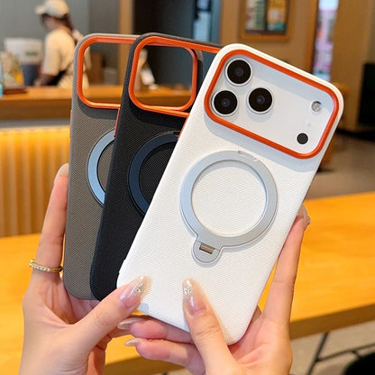 funda For iPhone Air Case ELVEV Magnetic Luxury PU Leather Anti-fall with Rotatable Ring Stand Cover for iphone17 pro max كفر
