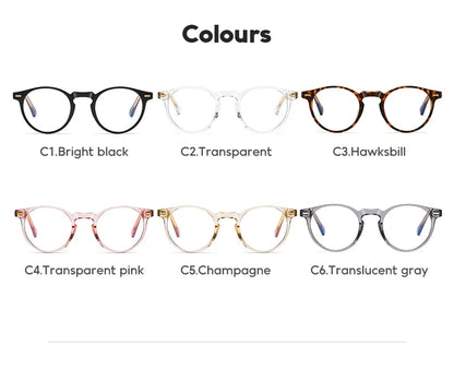 Round Blue Light Reading Glasses Women Eye Glasses Frame for Women Retro Plastic Titanium Anti-Blue Light Computer Eyewear