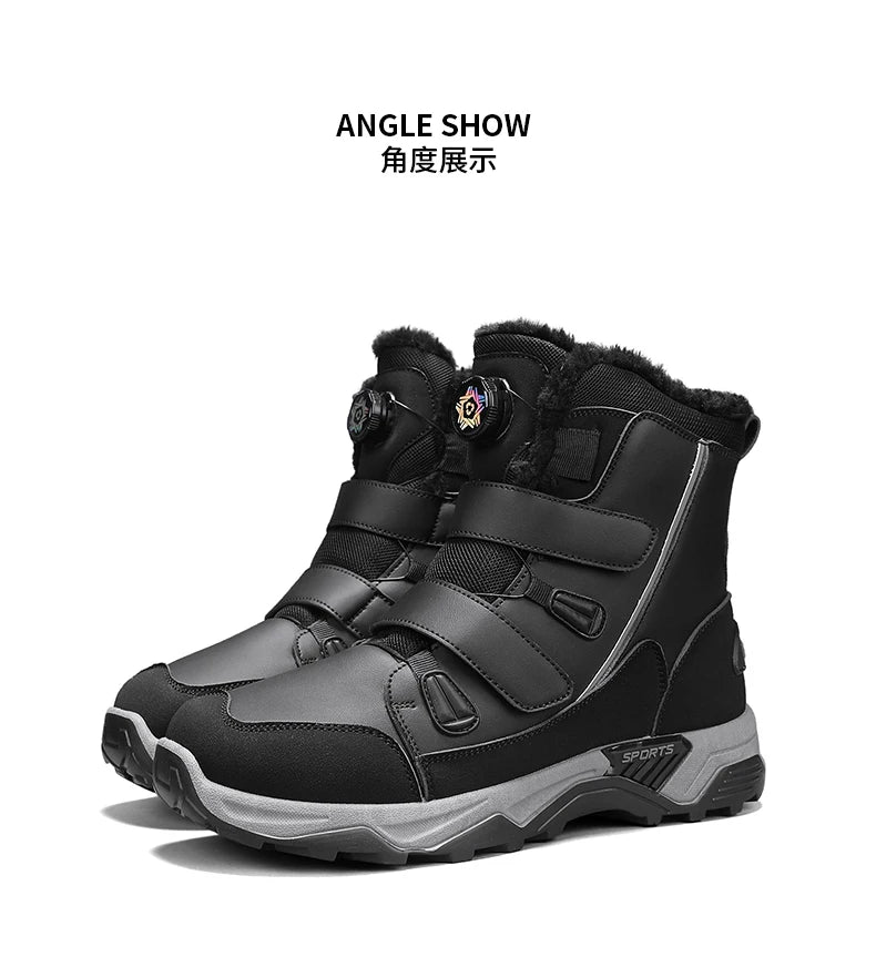 Men's Waterproof Snow Boots Midsole Warm Winter Outdoor Shoes With Slip Resistant Abrasion Resistant Outdoor Boots Men