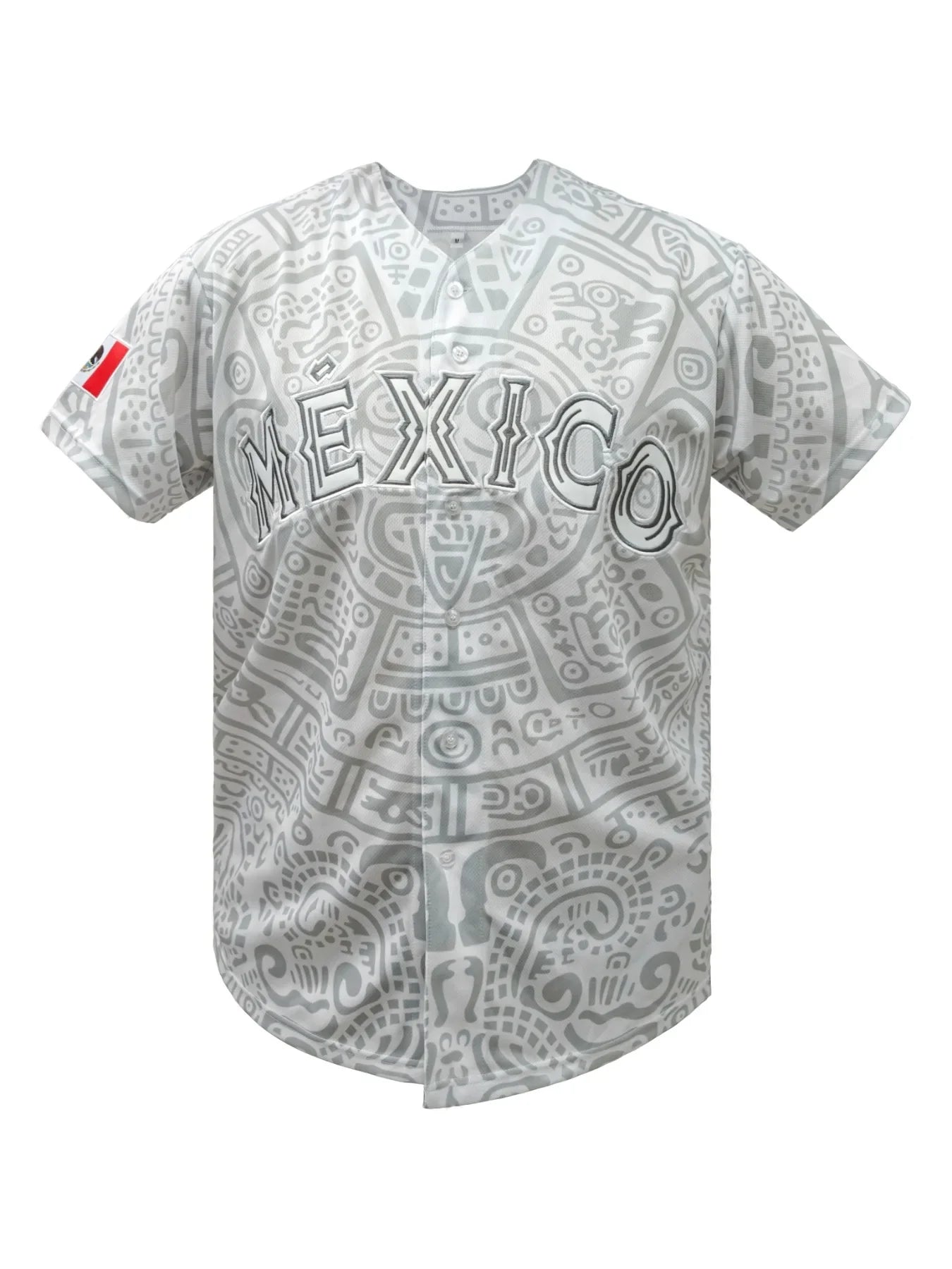 Men's Baseball Jersey Short Sleeve with "MEXICO" Embroidery Breathable Loose Fit for Casual Parties, Sports & Outdoor Activities