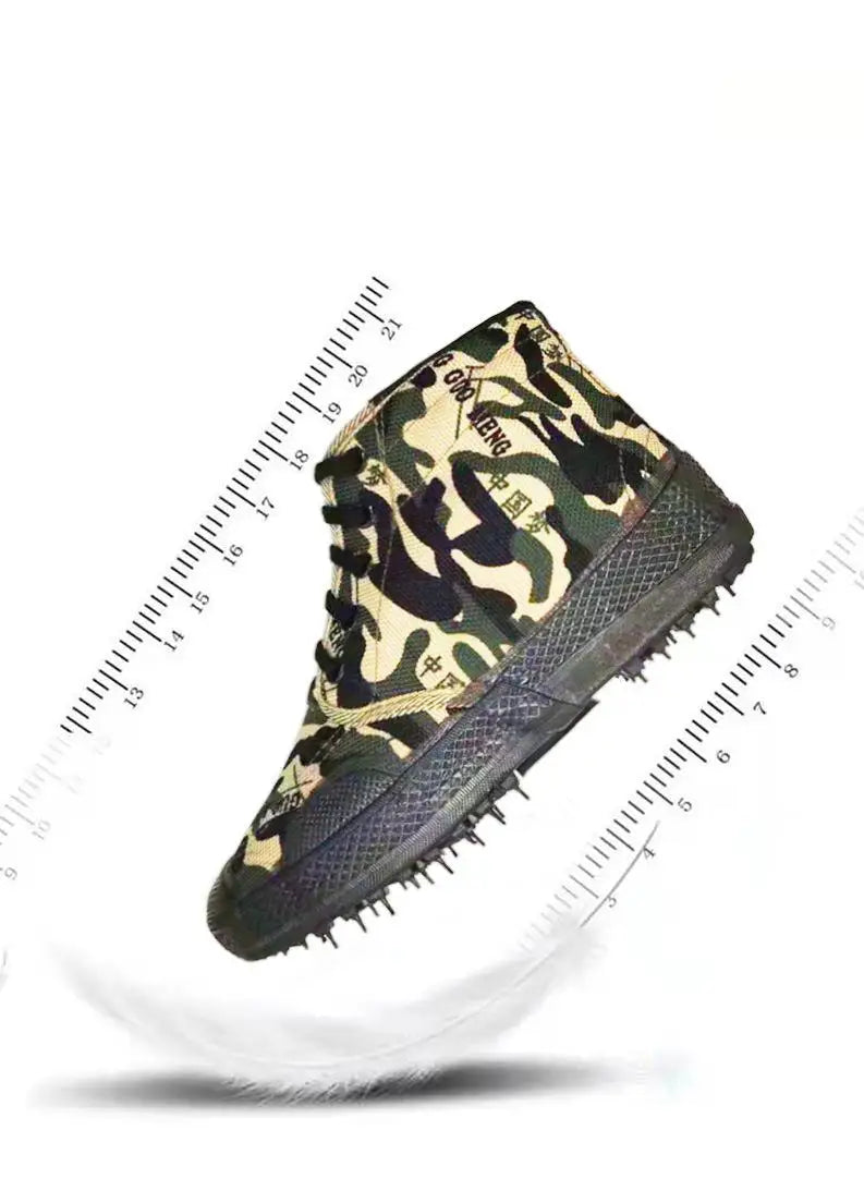 35-45 Men Boots Canvas Shoes Spring Autumn High Top Work Safety Ankle Botas Camouflage Non-slip Zapatillas Lace-up Footwear Y13