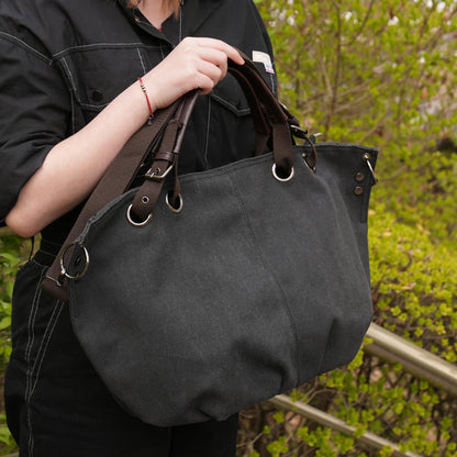 Women's Large Capacity Canvas Messenger Bag Fashion Casual Solid Crossbody Shoulder Tote Handbag Designer Female