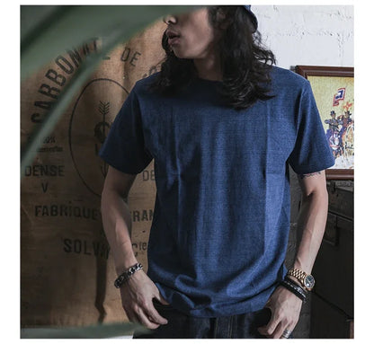 Non Stock 260g Seamless Tubular T-Shirts USA Cotton Crew Neck Short Sleeve Tee