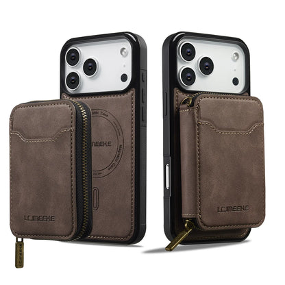 Detachable Magnetic Wallet Leather Phone Case for IPhone 17 Pro Max Air 16 Plus 15 14 13 12 11 Pro 16E Anti-Theft Brush Cover