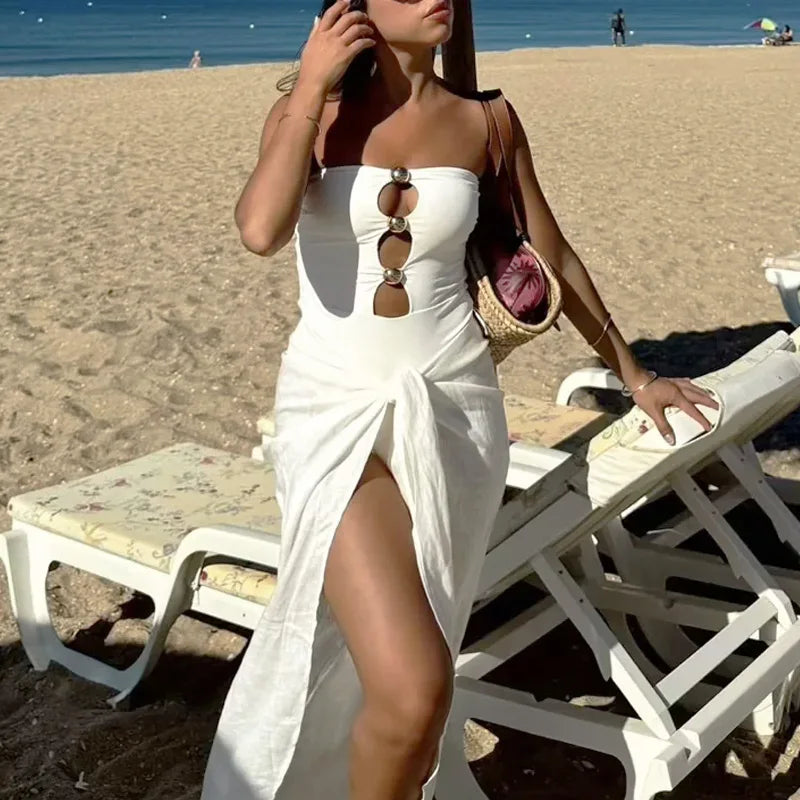 Bodysuits Sexy Corset Cut Out Top White Black Bodysuit Women Backless One Piece Strapless Thong Bodysuit Woman Swimsuits