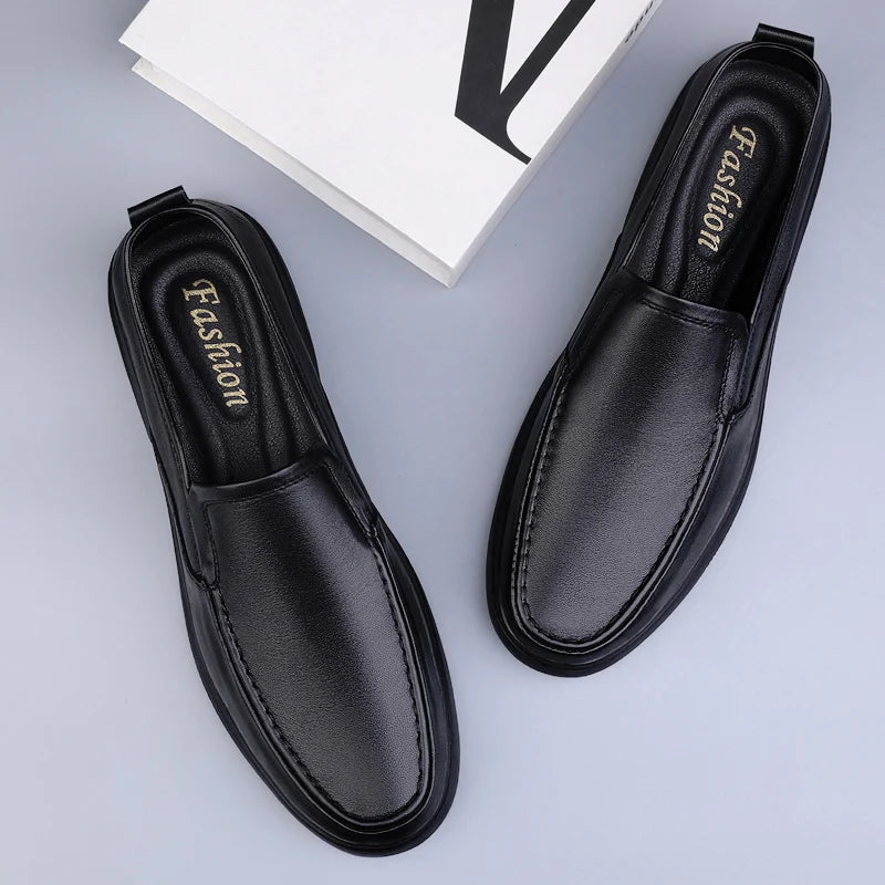 Genuine Leather Men Loafers Handmade Mens Casual Shoes Business Dress Flats Breathable Moccasins Luxury Brand Man Driving Shoes