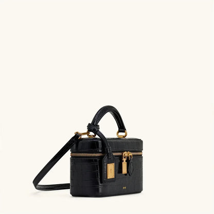 Textured Leather Crossbody Bag for Women, Designer Shoulder Purse with Letter Logo, Chic Commuter Handbag