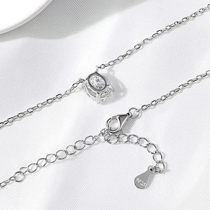 1CT 2CT 3CT Oval Cut Moissanite Necklaces for Women Jewelry 100% Real Silver Chain 925 Pandant Lab Diamond Birthday Gift