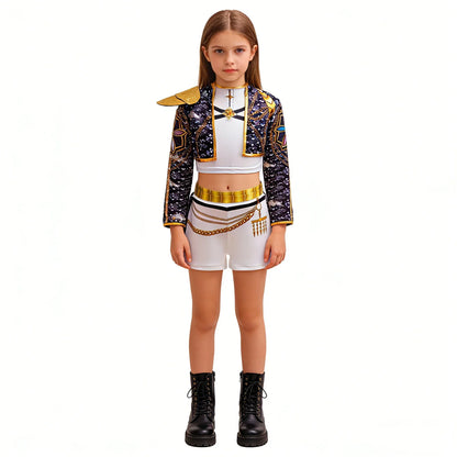 Girls Hip Hop Dance Outfit Set Multi Styles Crop Top Jacket Skirt Shorts Kids Jazz Stage Performance Costume