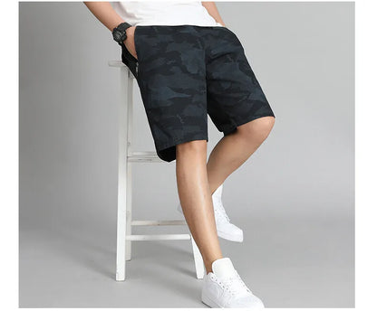 Mens Elastic Waist Casual Shorts Quick Dry Sweat Shorts Relaxed Fit Work Shorts Loose Casual Cotton Running  Short