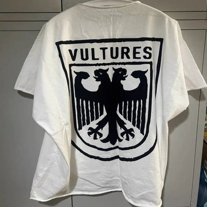 Double Eagle Head Print Vulture Sweatshirts Cotton Cutting Top Casual Loose Long Sleeve Hiphop Street Men Women Kanye Tshirts