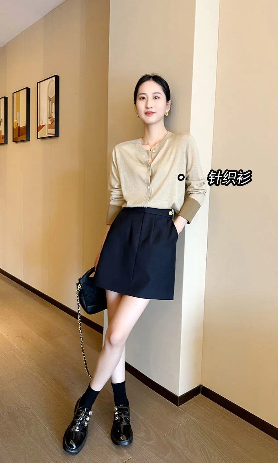 High end early autumn new fashionable small A-line skirt with buttocks wrapped, high-end gray half skirt  skirts