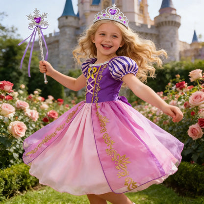 Girls Costume Children Cosplay Princess Dress Kids Halloween Birthday Pageant Party Rapunzel Dress Girl Carnival Tangled Clothes