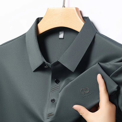 Luxury Brand Men's Polo Shirt Lapel T-Shirt Summer New Cool Letter Embroid Short Sleeve High End Casual Office Business Menswear