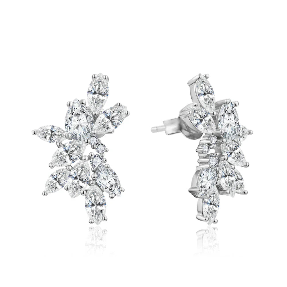 Luxury S925 Sterling Silver Moissanite Stud Earrings for Women Man Wedding Engagement Party Gift Exquisite Jewelry Sets