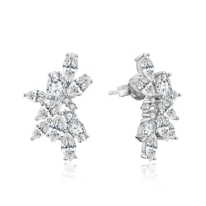 Luxury S925 Sterling Silver Moissanite Stud Earrings for Women Man Wedding Engagement Party Gift Exquisite Jewelry Sets