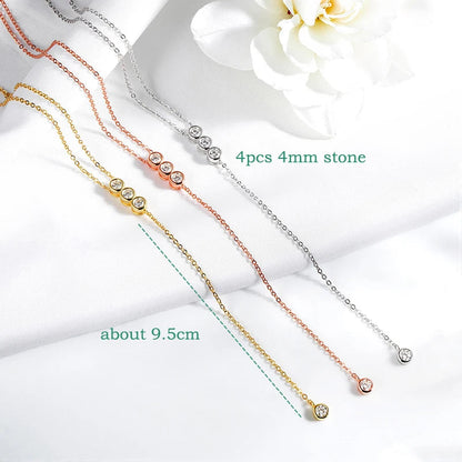 Bubbles 100% Real Moissanite Necklace for Women Girls Sparkling Classic Pendant 925 Sterling Silver Lad Diamond Chain