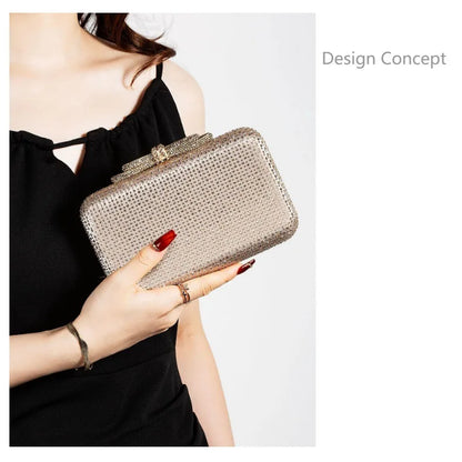 Diamond Evening Bag Clutch Silk Fabric New Crossbody Shoulder Fashion Luxury Brand Vip Women's Purses Bags Casual Party Handbag
