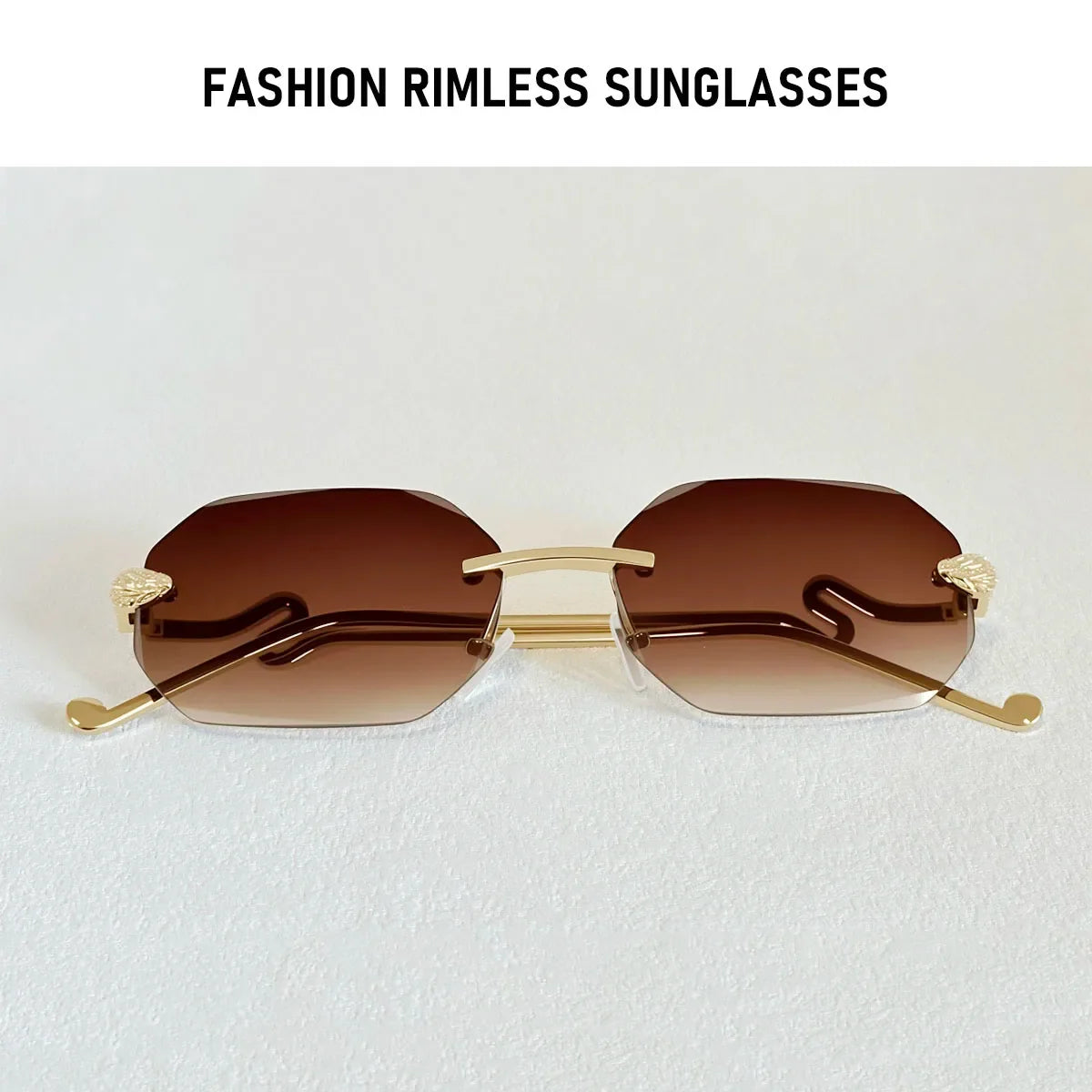 Fashion Rimless Sunglasses Women 2026 Oval Glasses Luxury UV400 Protection Dropshipping Lentes De Sol Mujer Lunette Soleil Femme