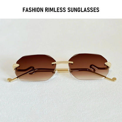 Fashion Rimless Sunglasses Women 2026 Oval Glasses Luxury UV400 Protection Dropshipping Lentes De Sol Mujer Lunette Soleil Femme