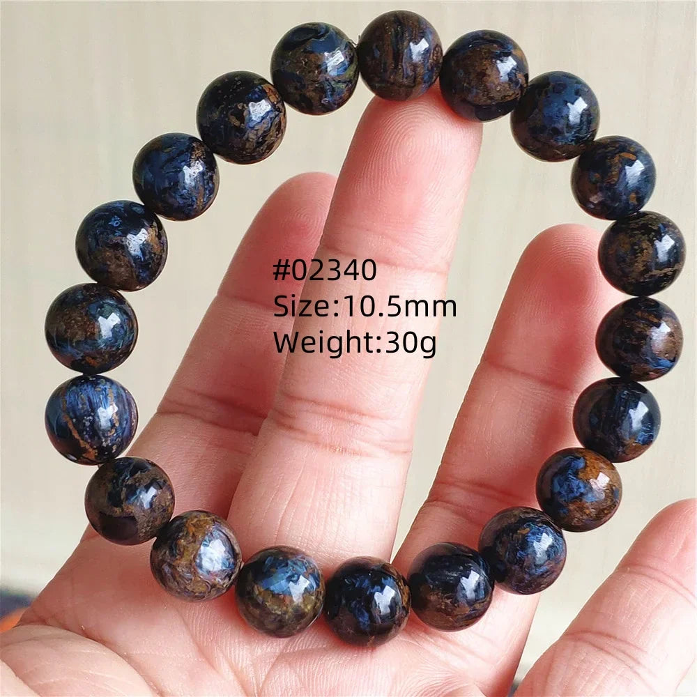 Natural Blue Pietersite Bracelet Women Men Beads Round Beads Chatoyant Cat Eye Fire Pietersite Namibia AAAAAA