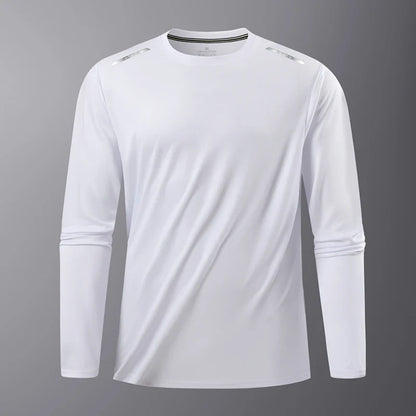 Men's Hiking Quick Drying T-shirts Breathable Camping Running Fishing Soft Elasticity Long Sleeve Tees Summer Autumn