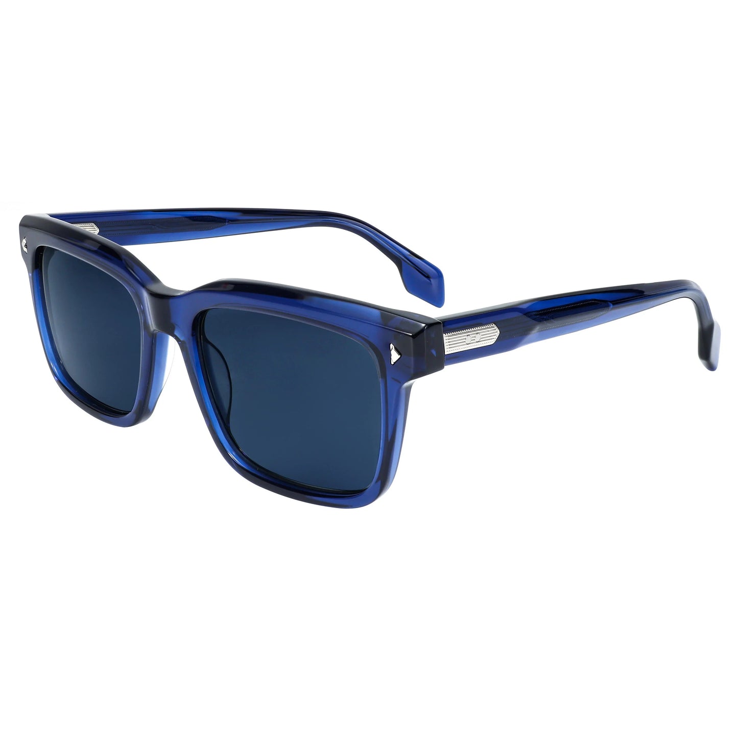 Fashion Retro Rivet Transparent Acetate G15 Green UV400 Rectangle Sunglasses Unisex Eyewear