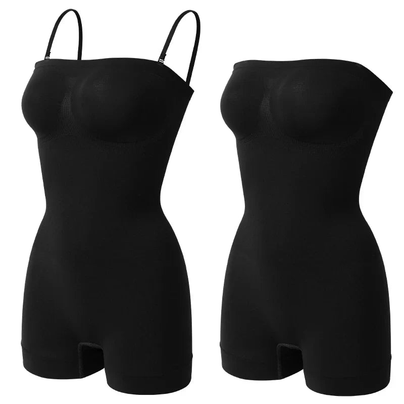 New Strapless Bodysuit Off Shoulder Tube Top Women Shorts Shapewear Tummy Control Body Shaper Sexy Fajas Skinny Underwear